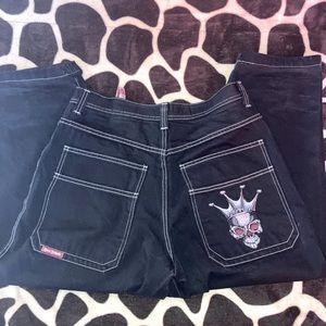 Rare JNCO TRIBALS with skull with a crown embroidery